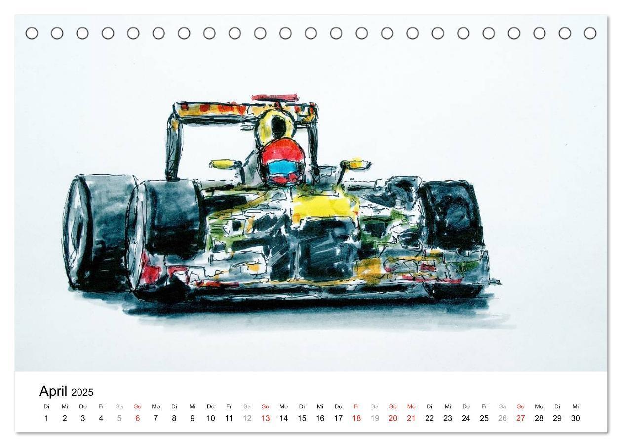 Bild: 9783435707089 | Illustrationen Formel 1 Rennwagen (Tischkalender 2025 DIN A5 quer),...