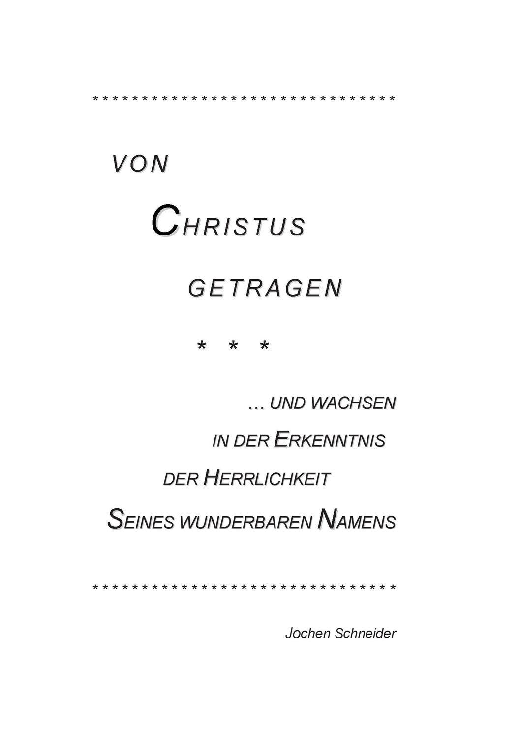 Cover: 9783739221168 | Von Christus getragen, und wachsen in der Herrlichkeit Seines...