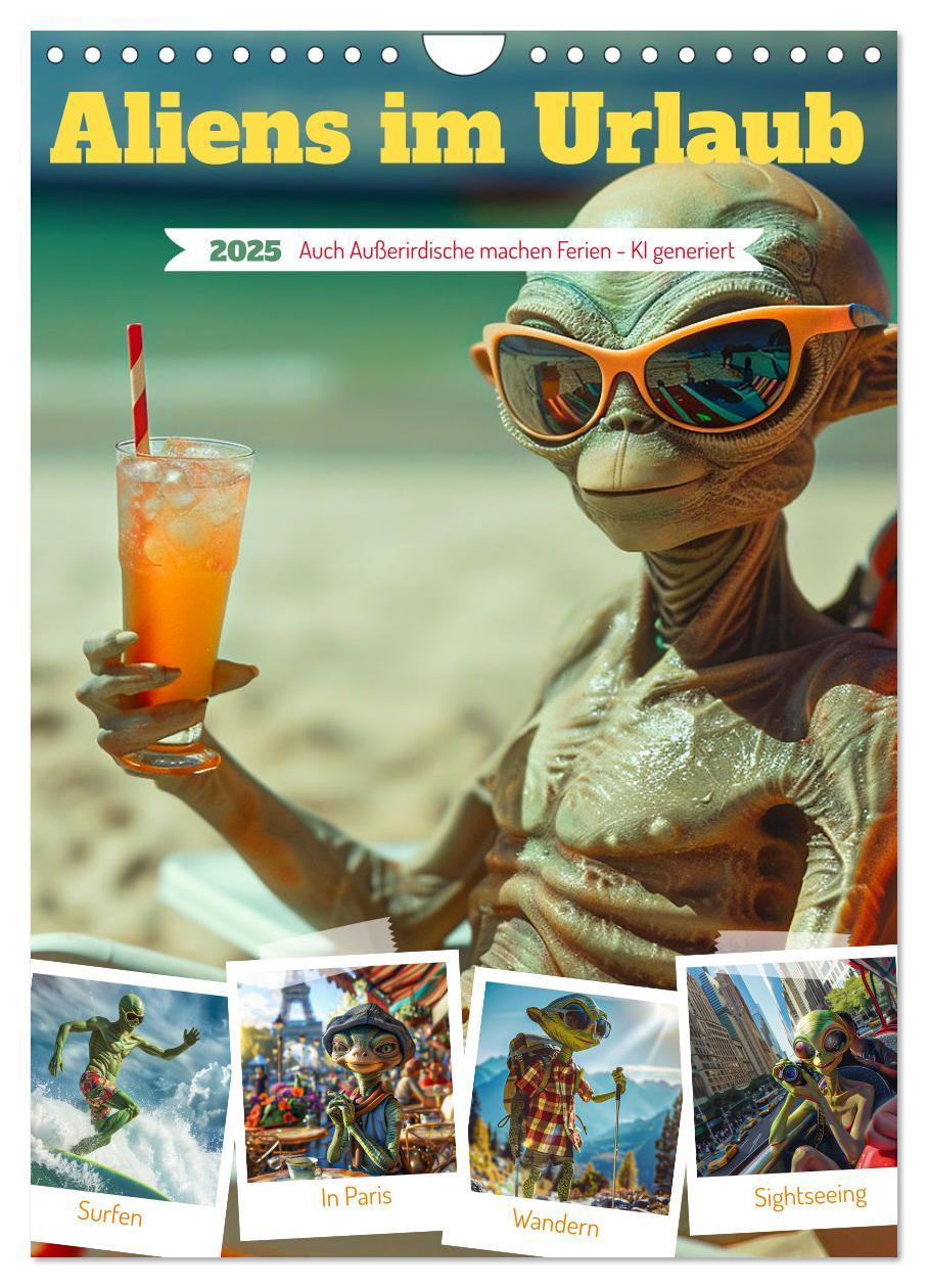 Cover: 9783457179253 | Aliens im Urlaub (Wandkalender 2025 DIN A4 hoch), CALVENDO...