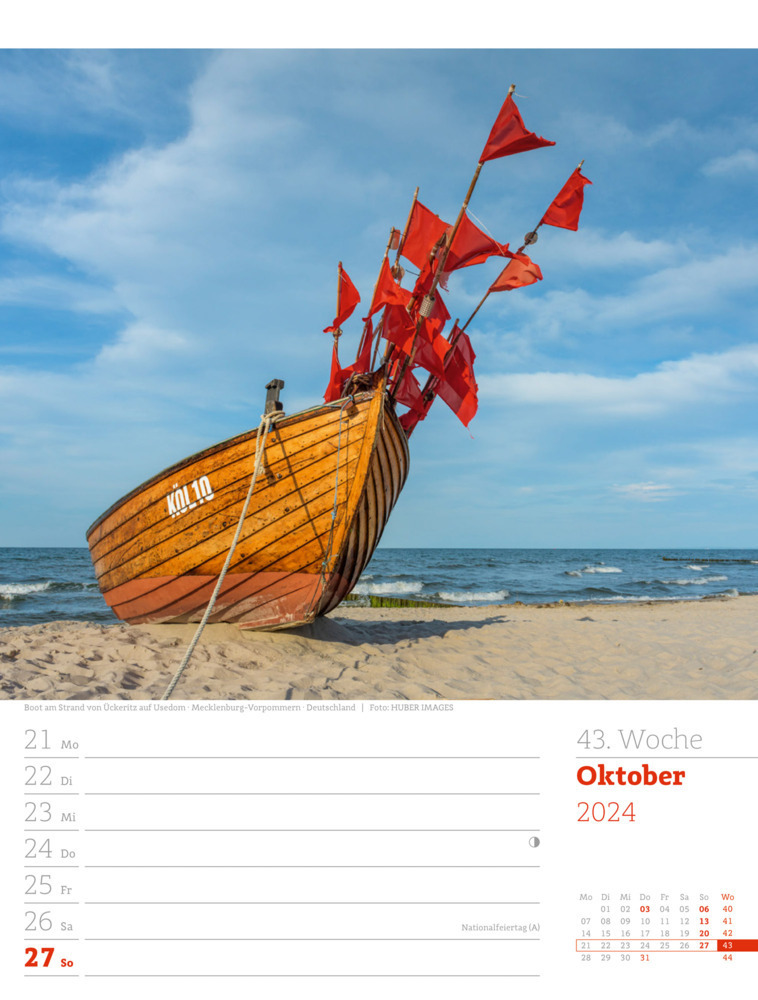 Bild: 9783838434032 | Am Meer - Wochenplaner Kalender 2024 | Ackermann Kunstverlag | 56 S.