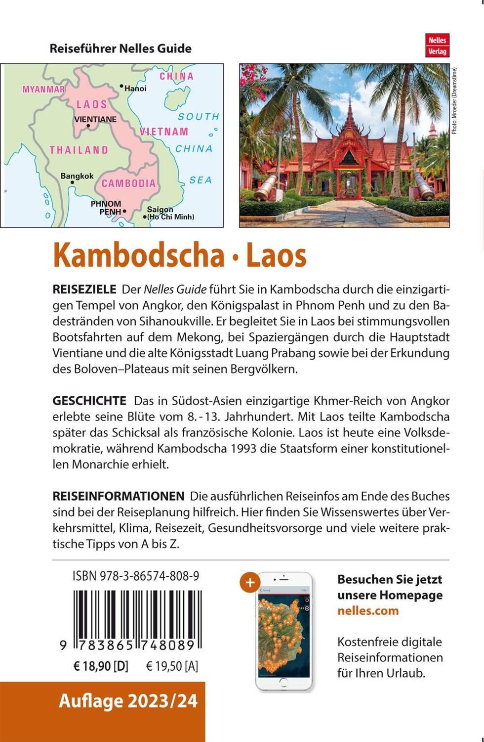 Rückseite: 9783865748089 | Nelles Guide Reiseführer Kambodscha - Laos | Nelles Verlag | Buch