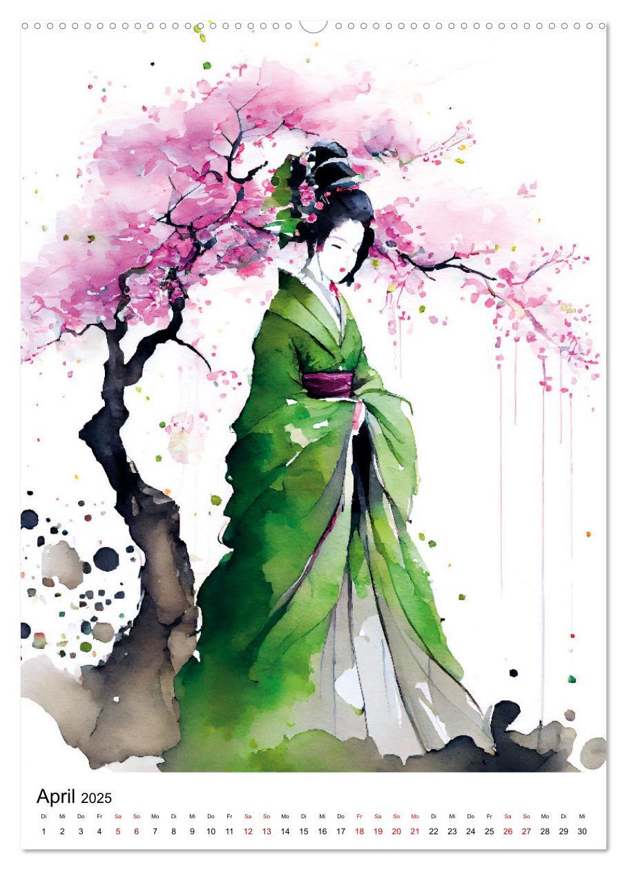 Bild: 9783435884988 | Geisha Aquarelle - Japanische Kulturdamen, Landschaft und Sakura...