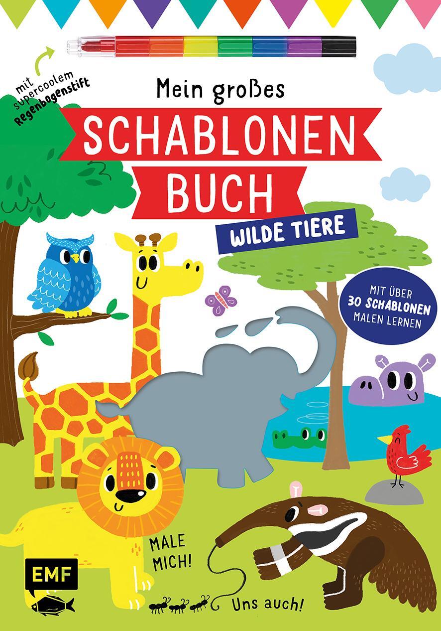 Cover: 9783960932345 | Mein großes Schablonen-Buch - Wilde Tiere | Elizabeth Golding | Buch