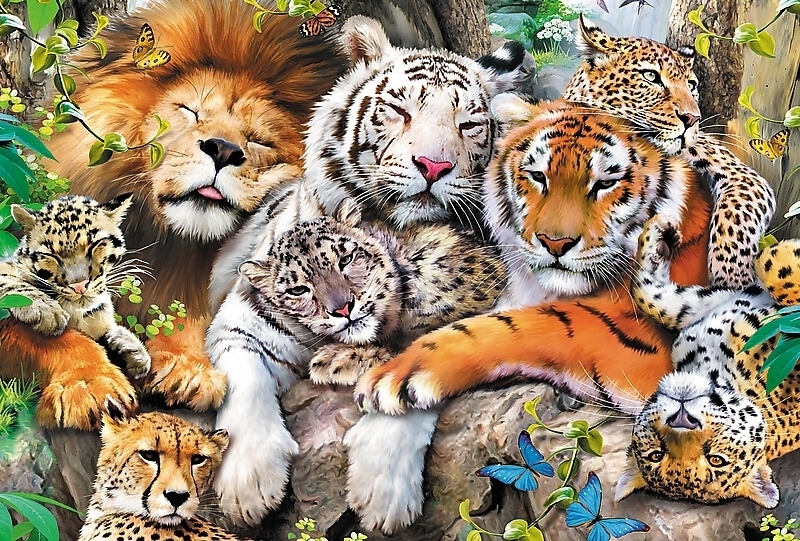 Bild: 5900511201529 | Wildkatzen im Dschungel (Holzpuzzle) | Spiel | In Spielebox | 2022
