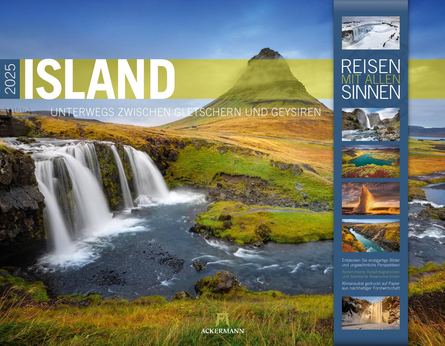 Cover: 9783838425542 | Island - Unterwegs zwischen Gletschern und Geysiren Kalender 2025