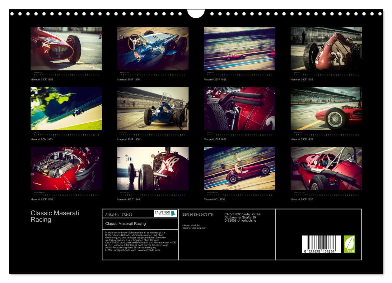 Bild: 9783435476176 | Classic Maserati Racing (Wandkalender 2025 DIN A3 quer), CALVENDO...