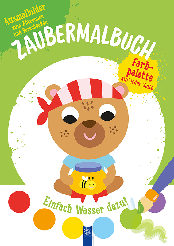 Cover: 9789463998260 | Zaubermalbuch - Bär (grün) | Mit Pinsel und Farbpalette | Taschenbuch