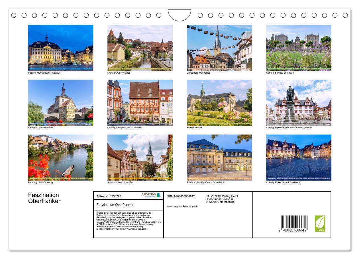 Bild: 9783435066612 | Faszination Oberfranken (Wandkalender 2025 DIN A4 quer), CALVENDO...