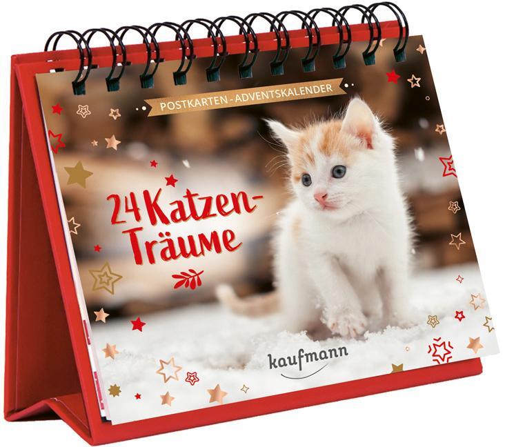 Cover: 9783780613882 | 24 Katzenträume | Postkarten-Adventskalender | Laura Lamping | SPIRALB