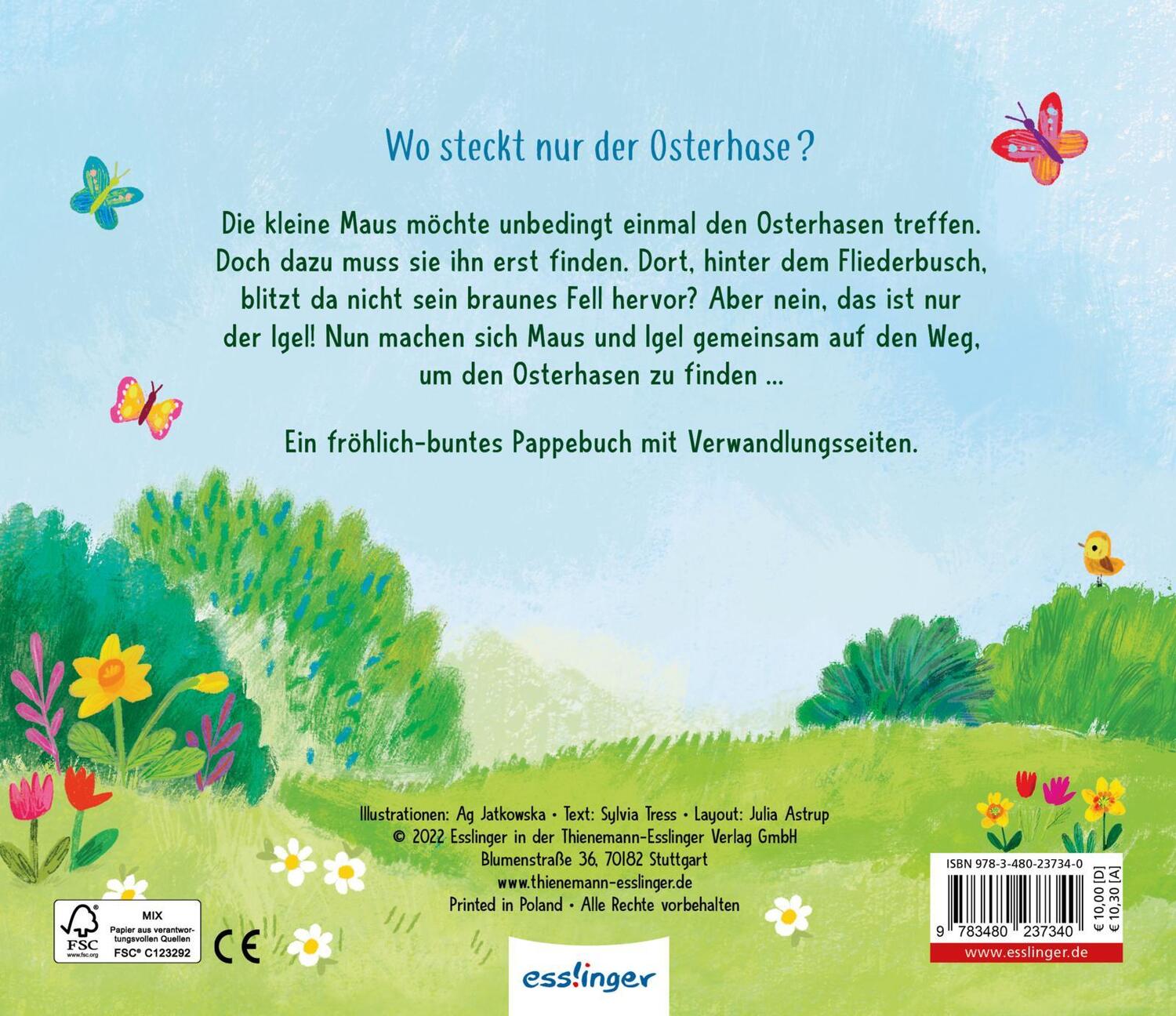 Rückseite: 9783480237340 | Wo bist du, kleiner Osterhase? | Sylvia Tress | Buch | 18 S. | Deutsch