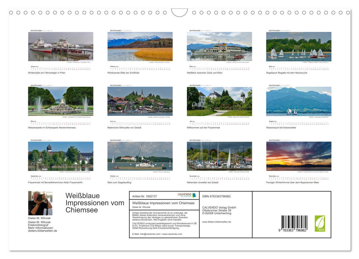 Bild: 9783383796982 | Weißblaue Impressionen vom Chiemsee (Wandkalender 2025 DIN A3...