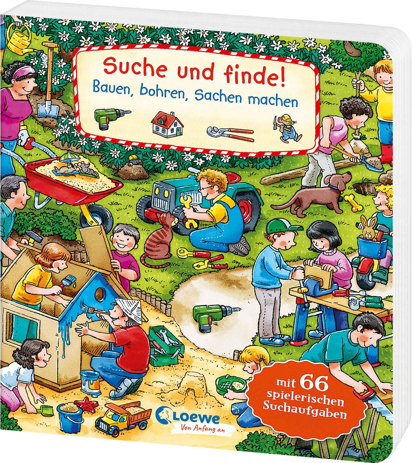Cover: 9783743219694 | Suche und finde! Bauen, bohren, Sachen machen | Loewe Wimmelbücher