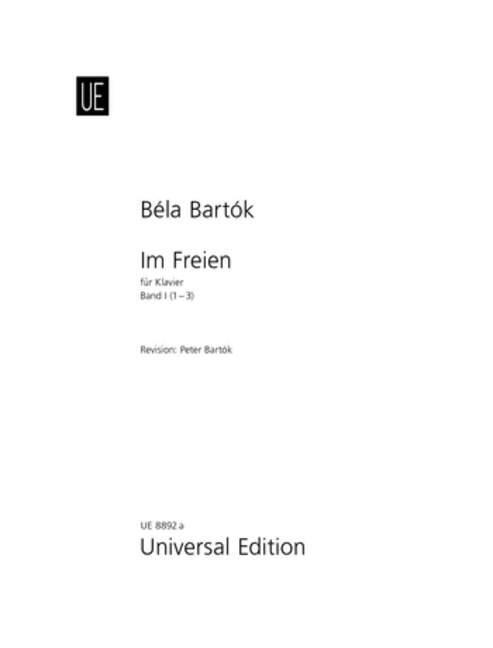Cover: 9783702413033 | Im Freien 1 | Band 1. für Klavier. | Peter Bartók | Buch | 2002
