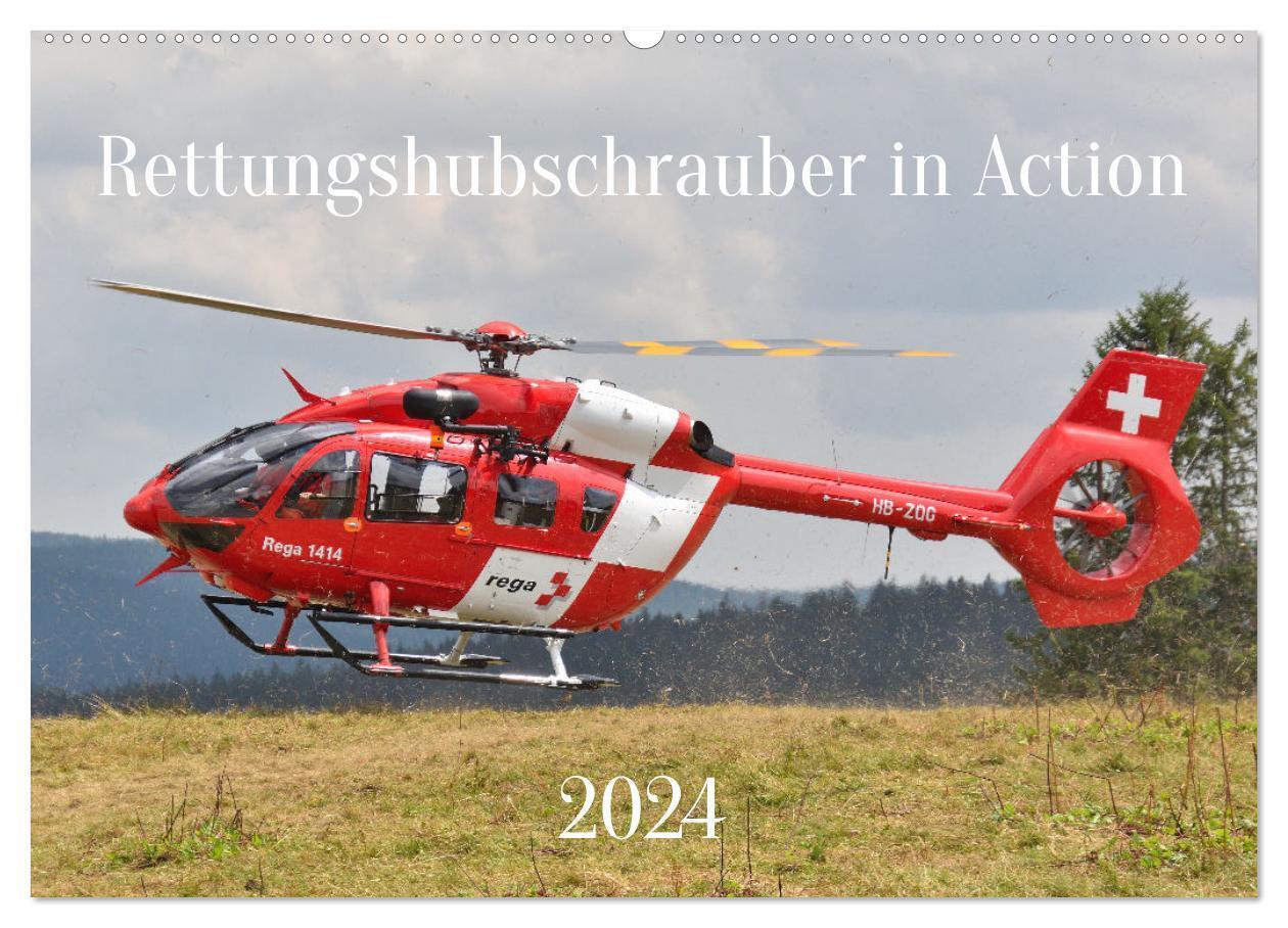 Cover: 9783383682636 | Rettungshubschrauber in Action (Wandkalender 2024 DIN A2 quer),...