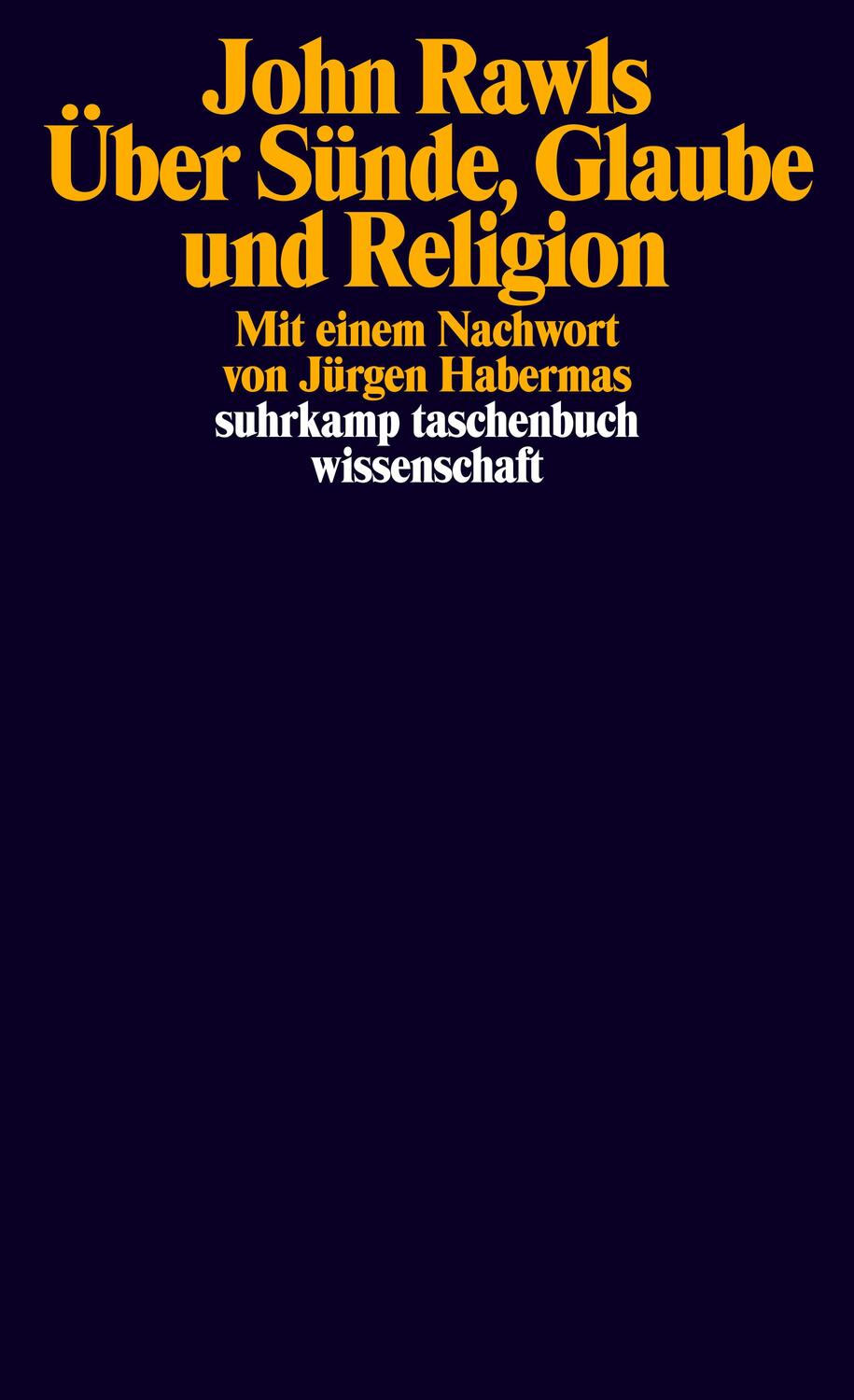 Cover: 9783518299333 | Über Sünde, Glaube und Religion | John Rawls | Taschenbuch | Deutsch