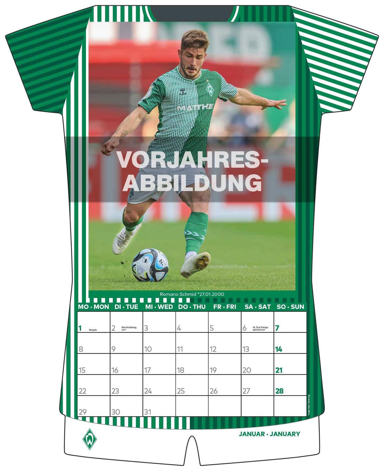 Bild: 4002725994509 | Werder Bremen 2025 - Trikotkalender - Fan-Kalender -...