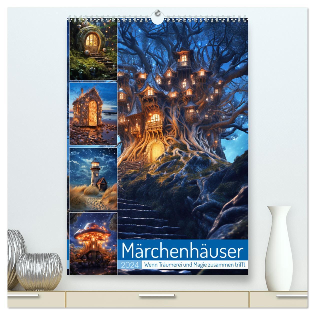 Cover: 9783383691171 | Märchenhäuser (hochwertiger Premium Wandkalender 2024 DIN A2 hoch),...