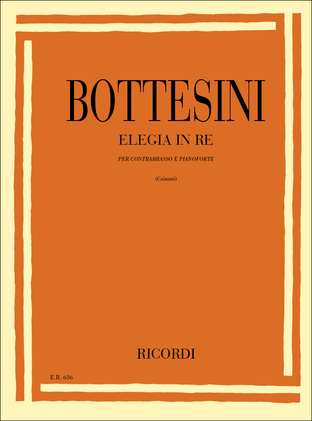 Cover: 9790041806365 | Elegia In Re | Per Contrabbasso e Pianoforte | Giovanni Bottesini