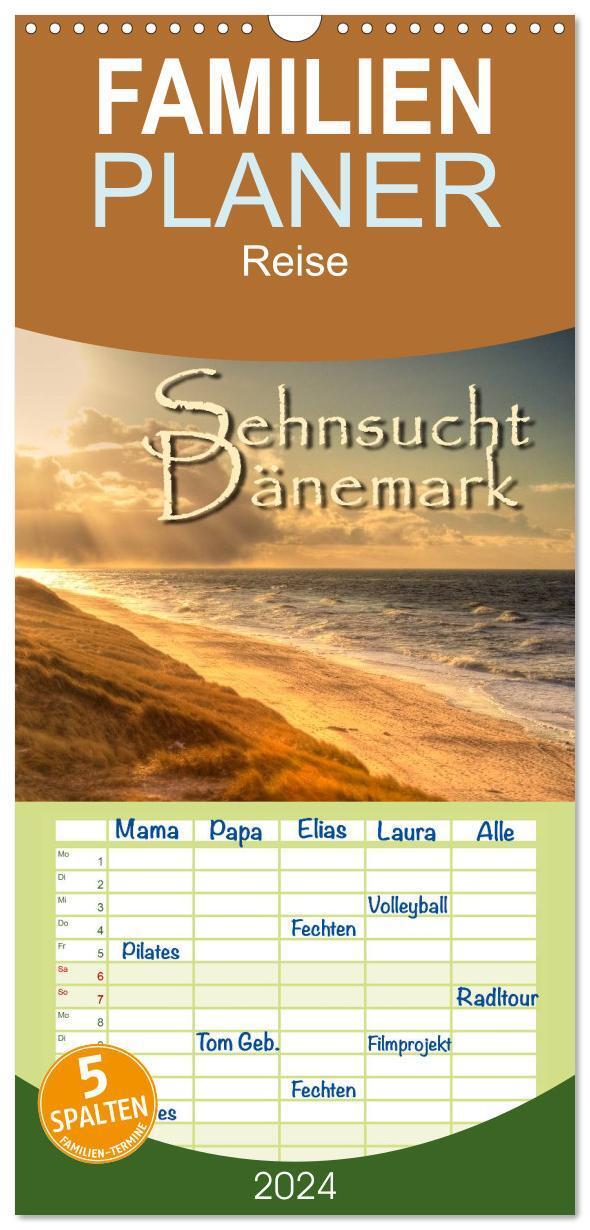 Cover: 9783383081910 | Familienplaner 2024 - Sehnsucht Dänemark - Danmark mit 5 Spalten...