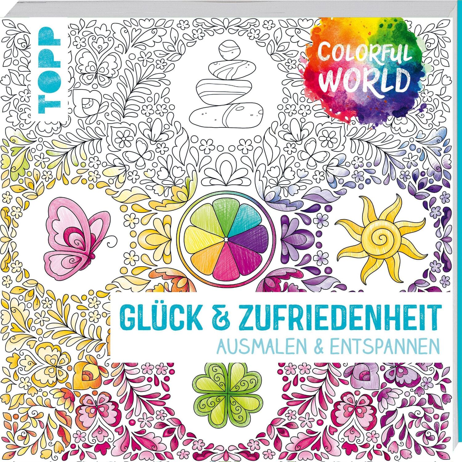 Cover: 9783772447976 | Colorful World - Glück &amp; Zufriedenheit | Ausmalen &amp; entspannen | Buch