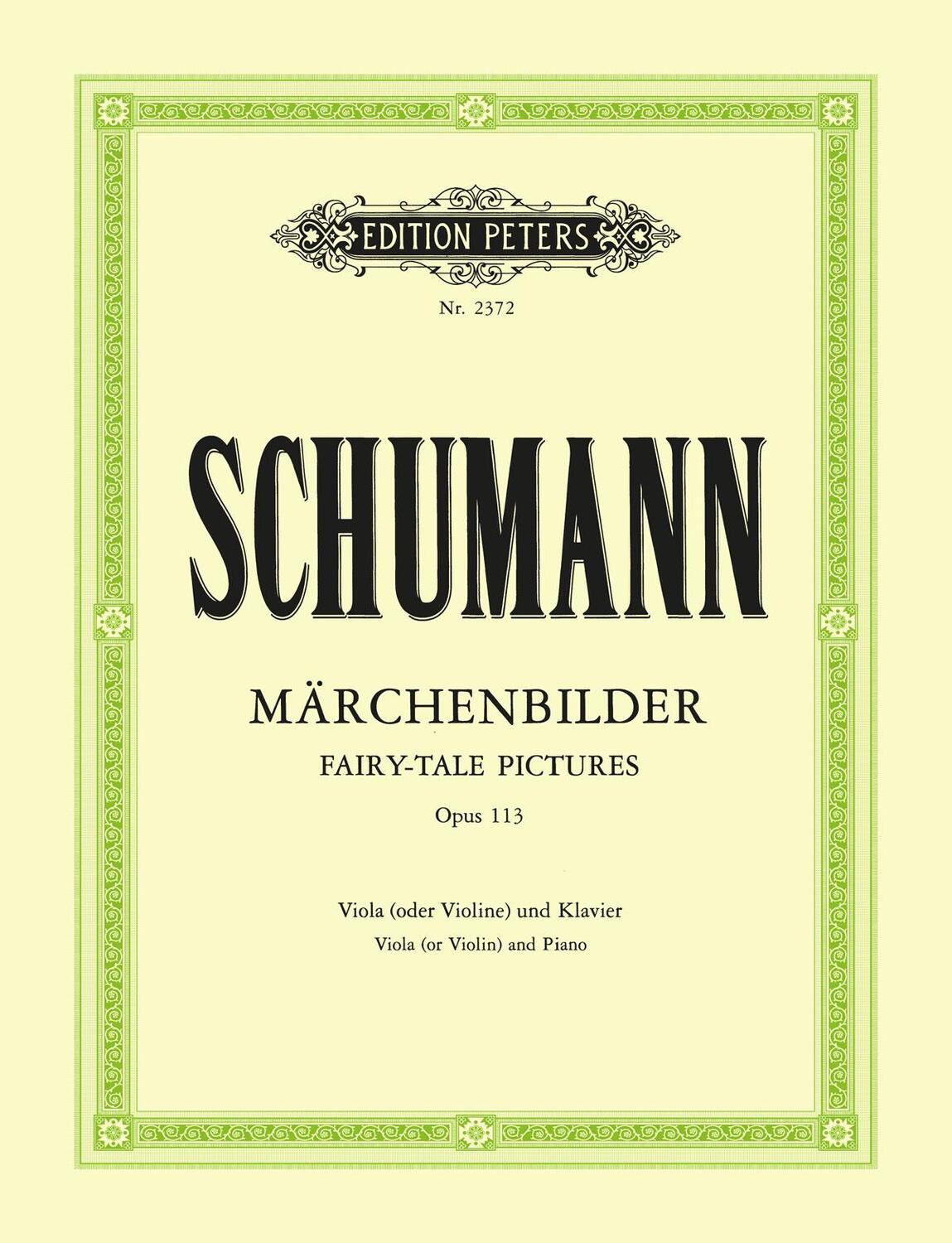 Cover: 9790014010621 | Märchenbilder (Fairy-Tale Pictures) Op. 113 for Viola (Violin) and...