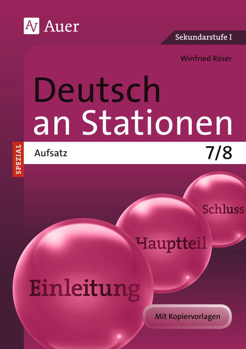 Cover: 9783403072430 | Deutsch an Stationen Spezial Aufsatz 7-8 | Winfried Röser | Broschüre