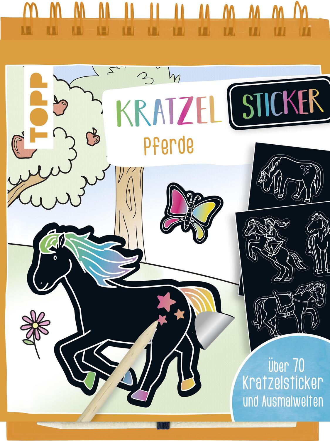 Cover: 9783772484506 | Kratzel-Stickerbuch Pferde | Frechverlag | Buch | Spiralbindung | 2019