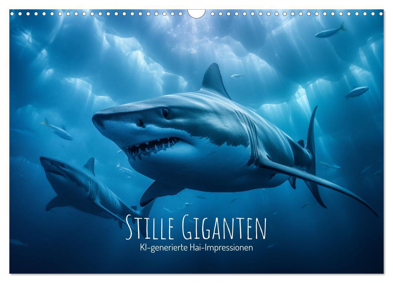 Cover: 9783383760440 | Stille Giganten - KI-generierte Hai-Impressionen (Wandkalender 2025...