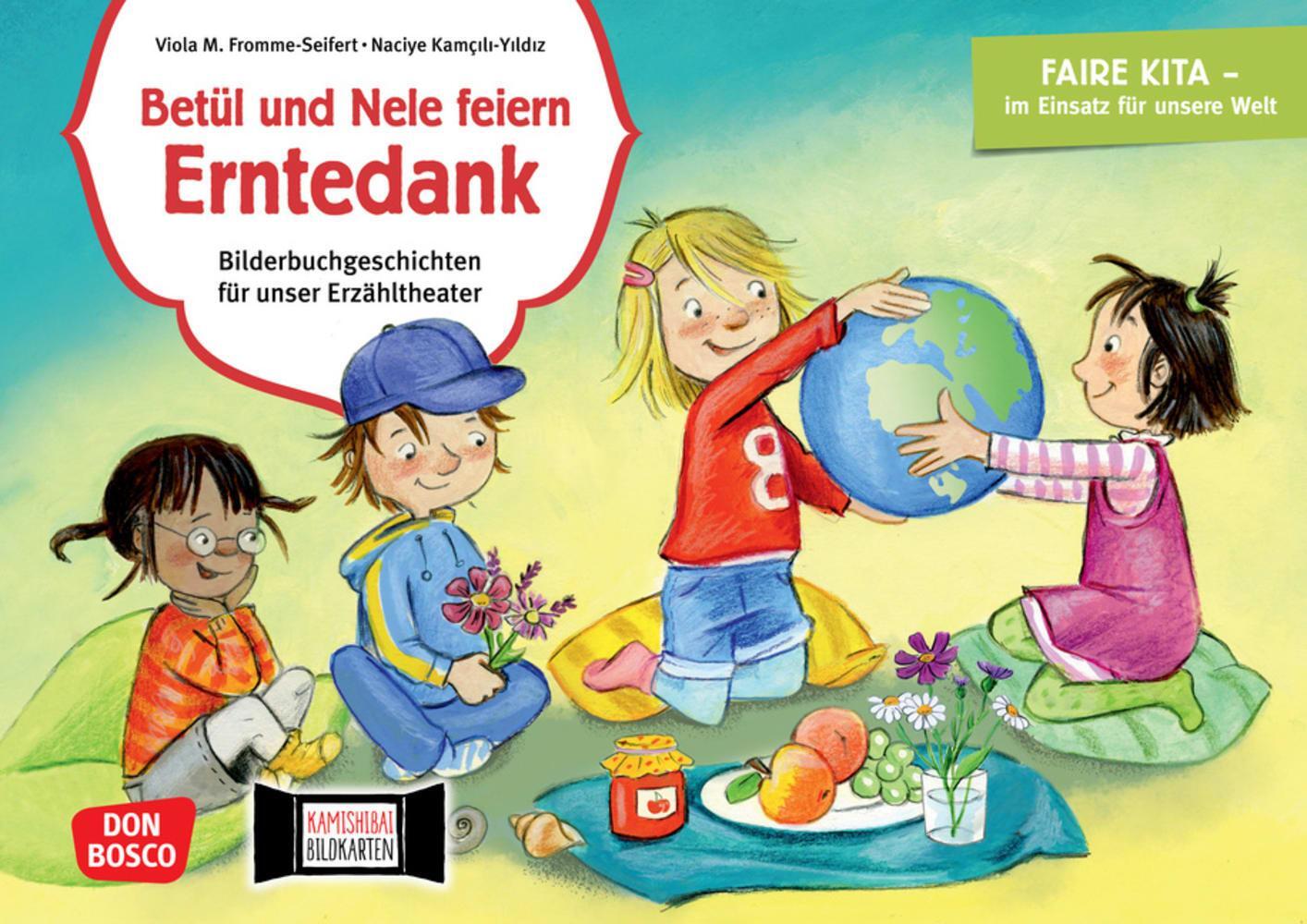 Cover: 4260179516641 | Betül und Nele feiern Erntedank. Kamishibai Bildkartenset. | Box