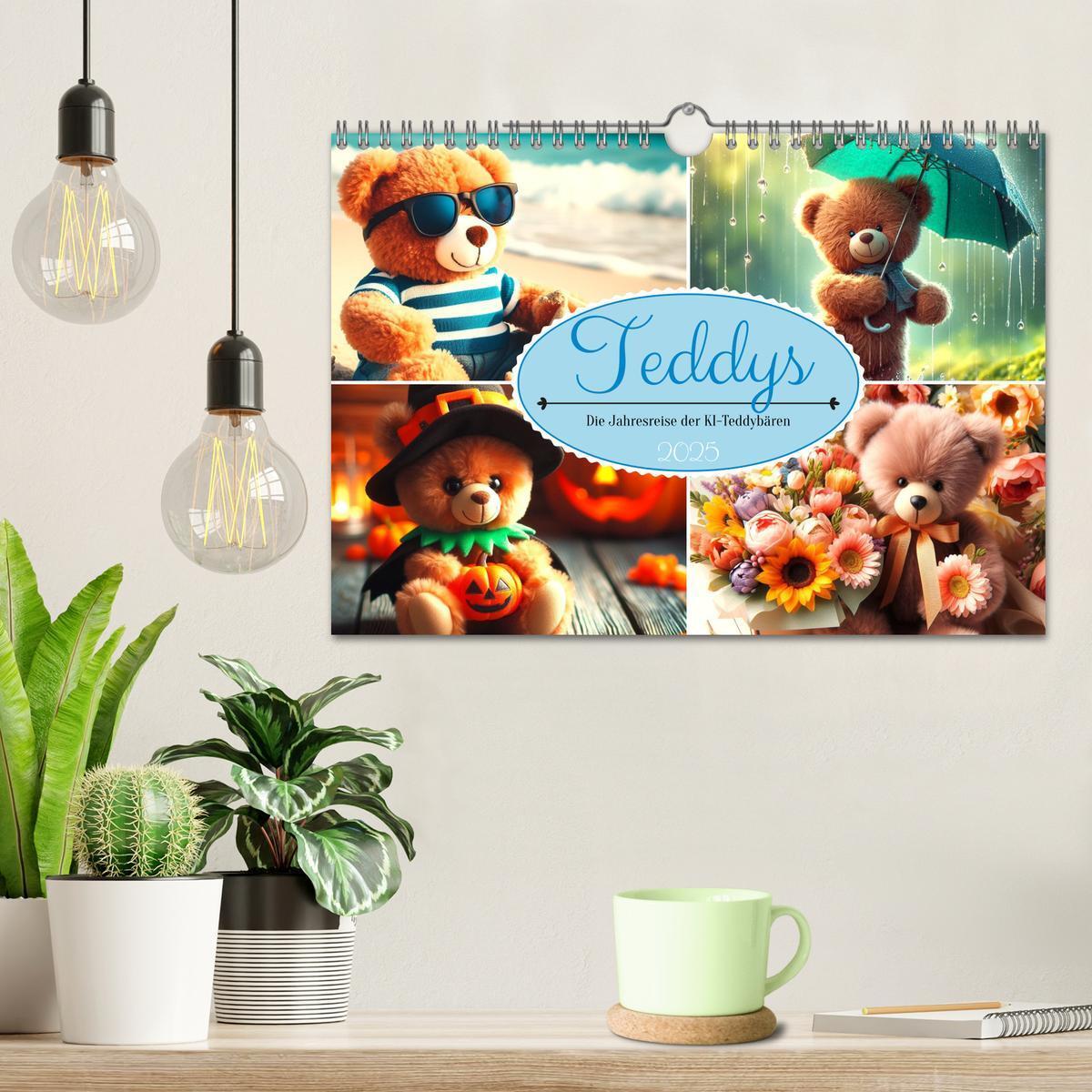 Bild: 9783383772221 | Teddys - Die Jahresreise der KI-Teddybären (Wandkalender 2025 DIN...