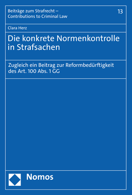 Cover: 9783848785230 | Die konkrete Normenkontrolle in Strafsachen | Clara Herz | Taschenbuch