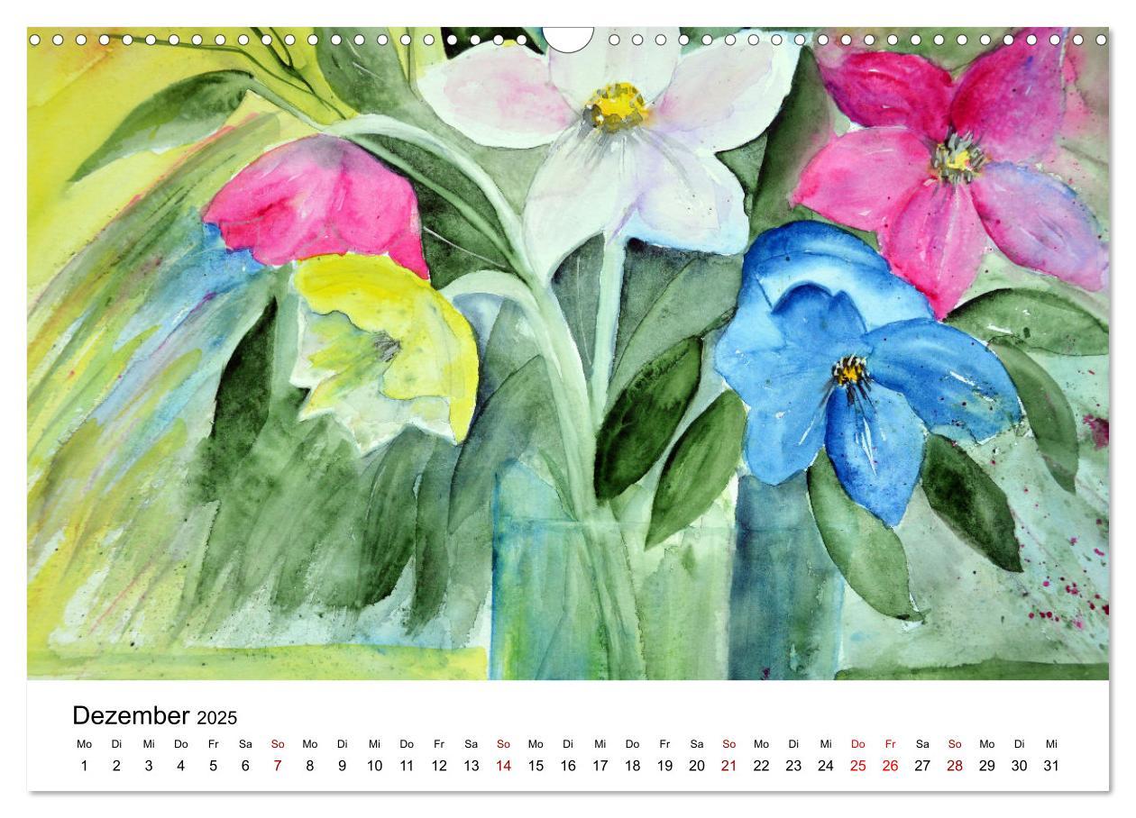 Bild: 9783383807473 | Blumen-Aquarelle (Wandkalender 2025 DIN A3 quer), CALVENDO...