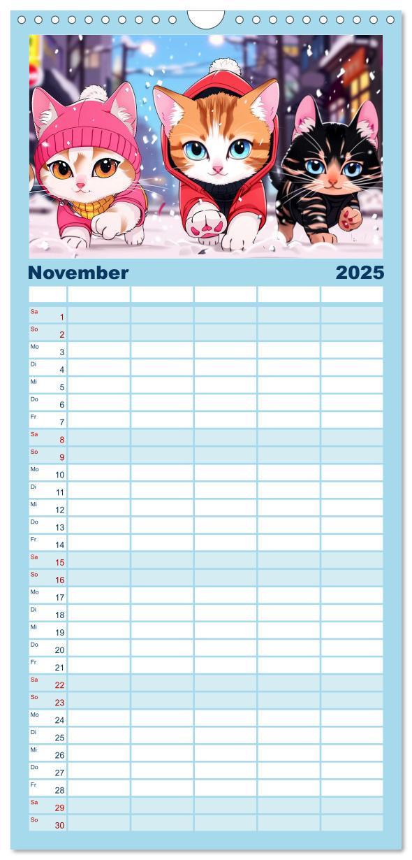 Bild: 9783457195253 | Familienplaner 2025 - Anime Cats mit 5 Spalten (Wandkalender, 21 x...