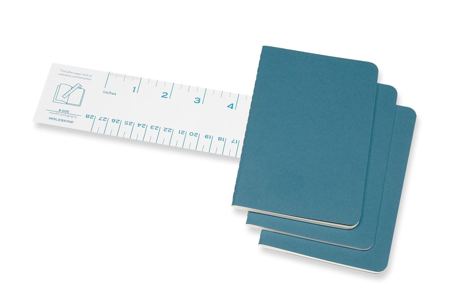 Bild: 8058647629612 | Moleskine Cahier Pocket/A6, 3er Set, Blanko, Lebhaftes Blau | 64 S.