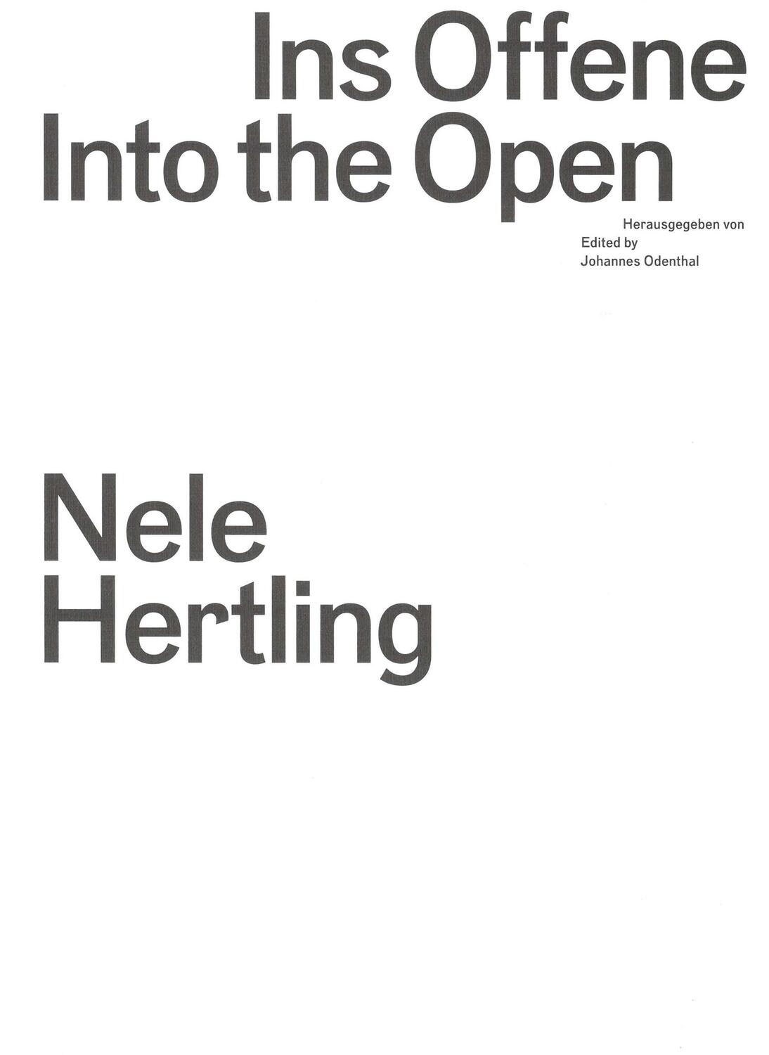 Cover: 9783959055574 | Ins Offene / Into the Open | Akademie der Künste Berlin (u. a.) | Buch