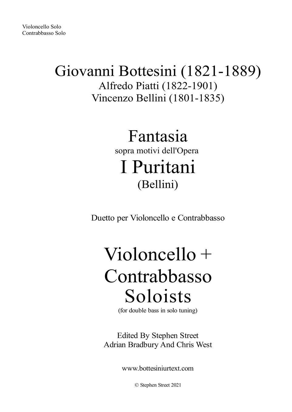 Cover: 9781838128760 | Fantasia I Puritani Duetto For Double Bass and Cello - Soloists...