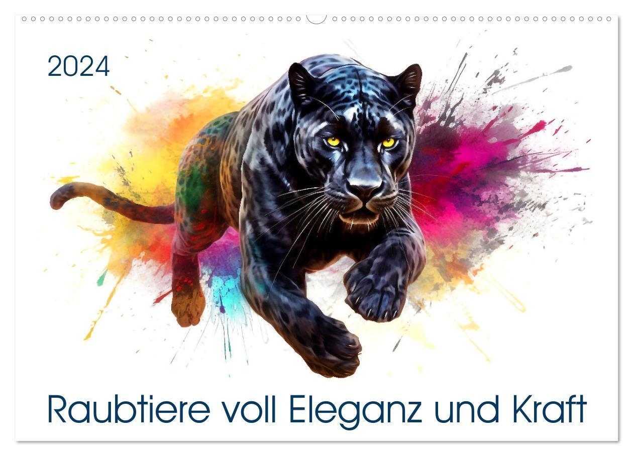 Cover: 9783383638886 | Raubtiere voll Eleganz und Kraft (Wandkalender 2024 DIN A2 quer),...