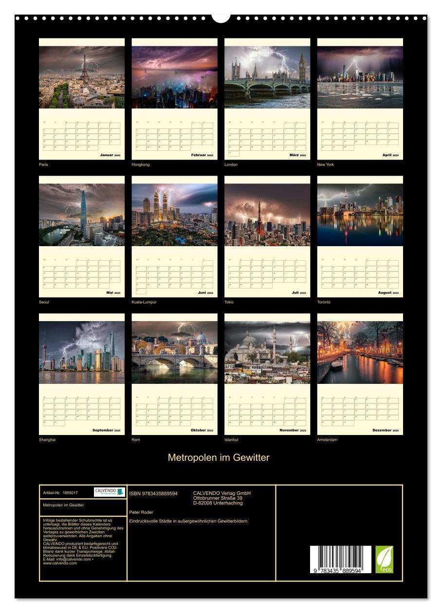 Bild: 9783435889594 | Metropolen im Gewitter (hochwertiger Premium Wandkalender 2025 DIN...