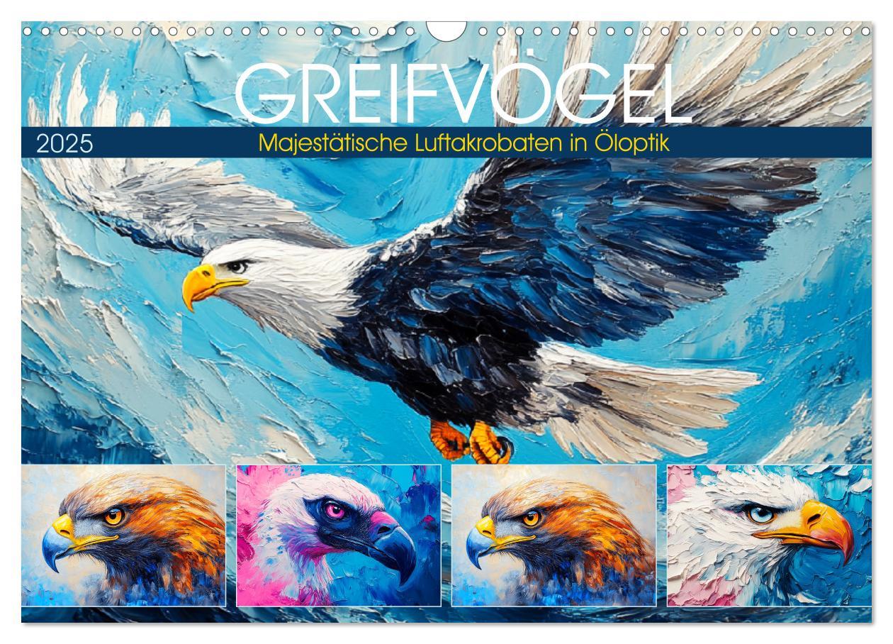 Cover: 9783457200940 | Greifvögel. Majestätische Luftakrobaten in Öloptik (Wandkalender...