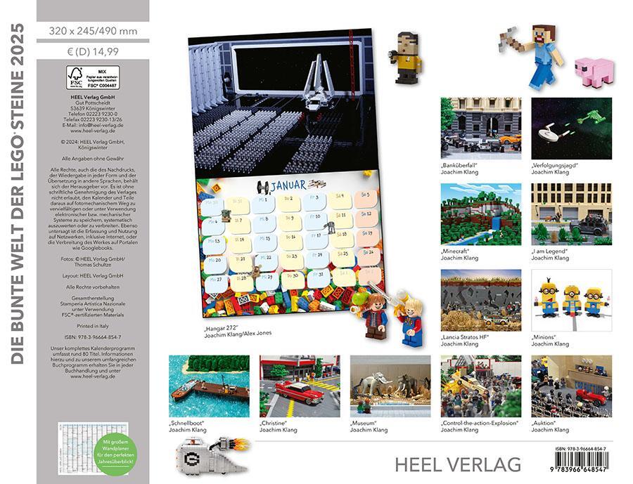 Bild: 9783966648547 | Die bunte Welt der LEGO® Steine Kalender 2025 Wandkalender | Klang