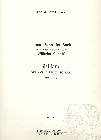 Cover: 9790202500897 | Siciliano BWV 1031 | from Flute Sonata No. 2 in E flat major