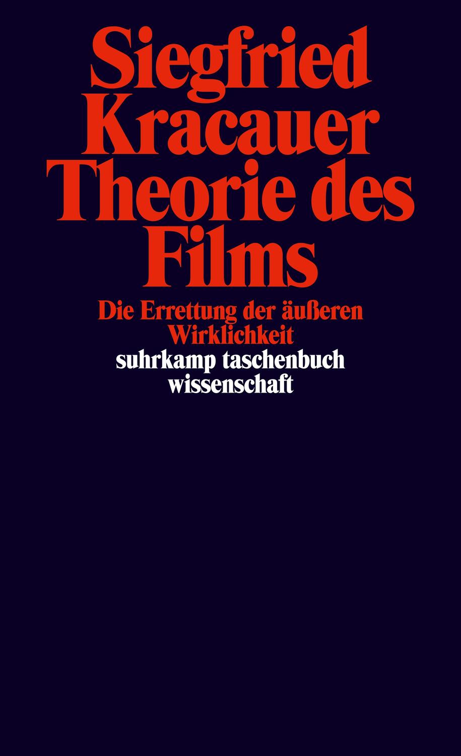 Cover: 9783518281468 | Theorie des Films | Die Errettung der äusseren Wirklichkeit | Kracauer