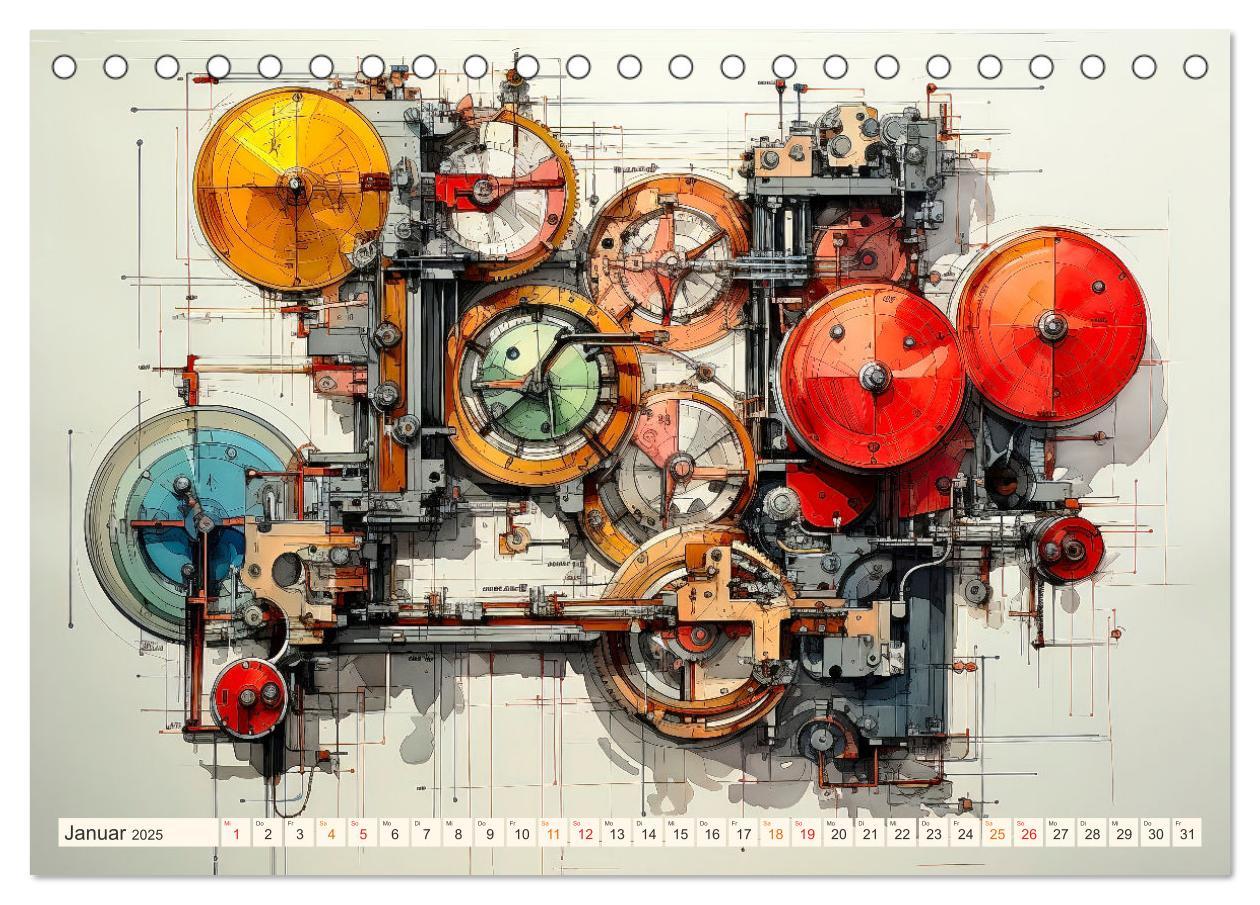 Bild: 9783383878213 | Maschinen Zukunft Kunst (Tischkalender 2025 DIN A5 quer), CALVENDO...