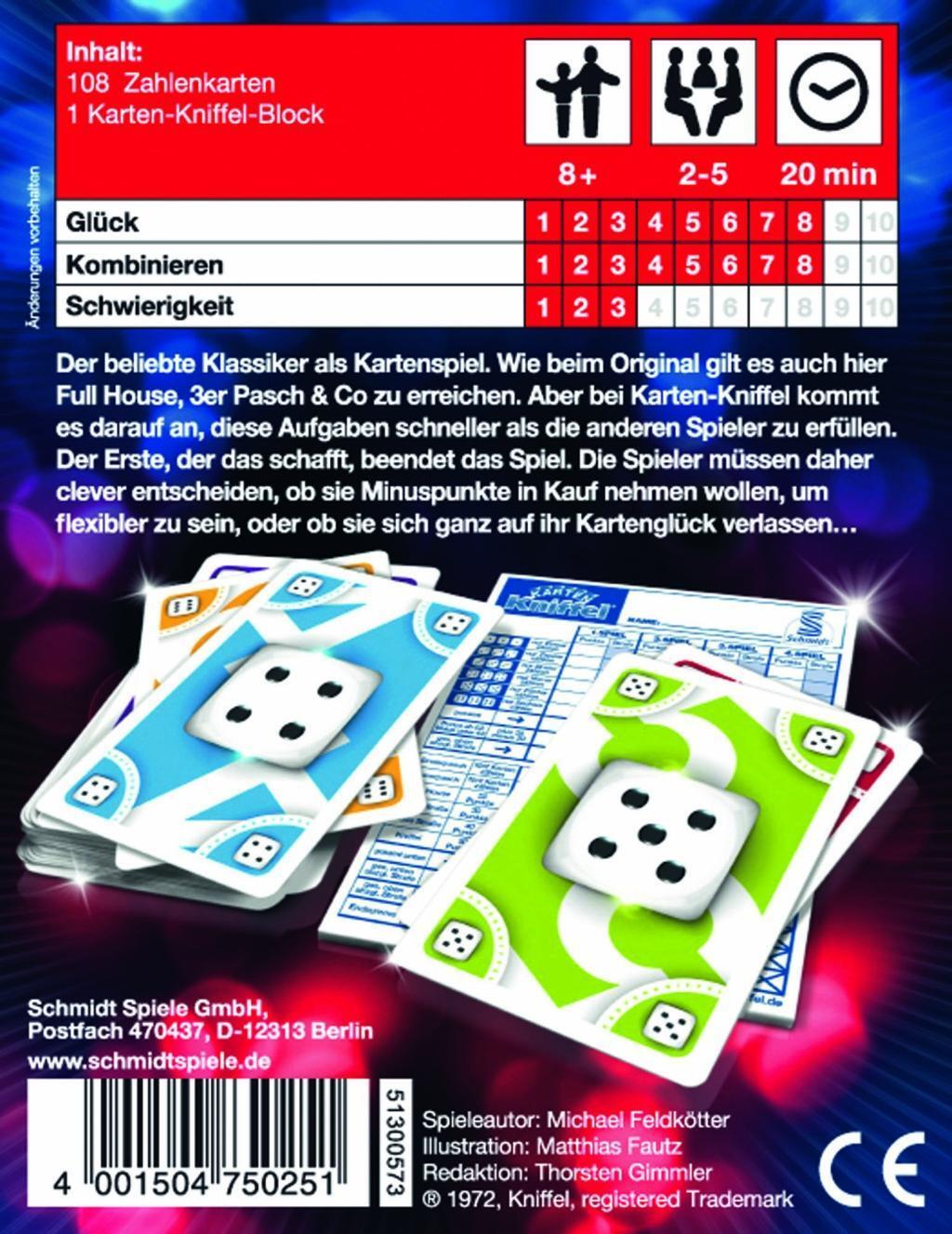 Bild: 4001504750251 | Karten Kniffel | Spiel | Deutsch | 2014 | Schmidt | EAN 4001504750251