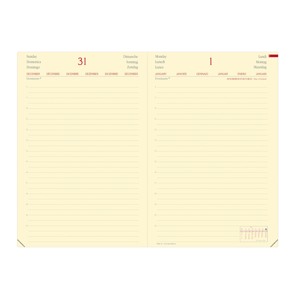 Bild: 3371010486984 | DAILY 24 VZ Silk Marine | Terminkalender Tischformat | Kalender