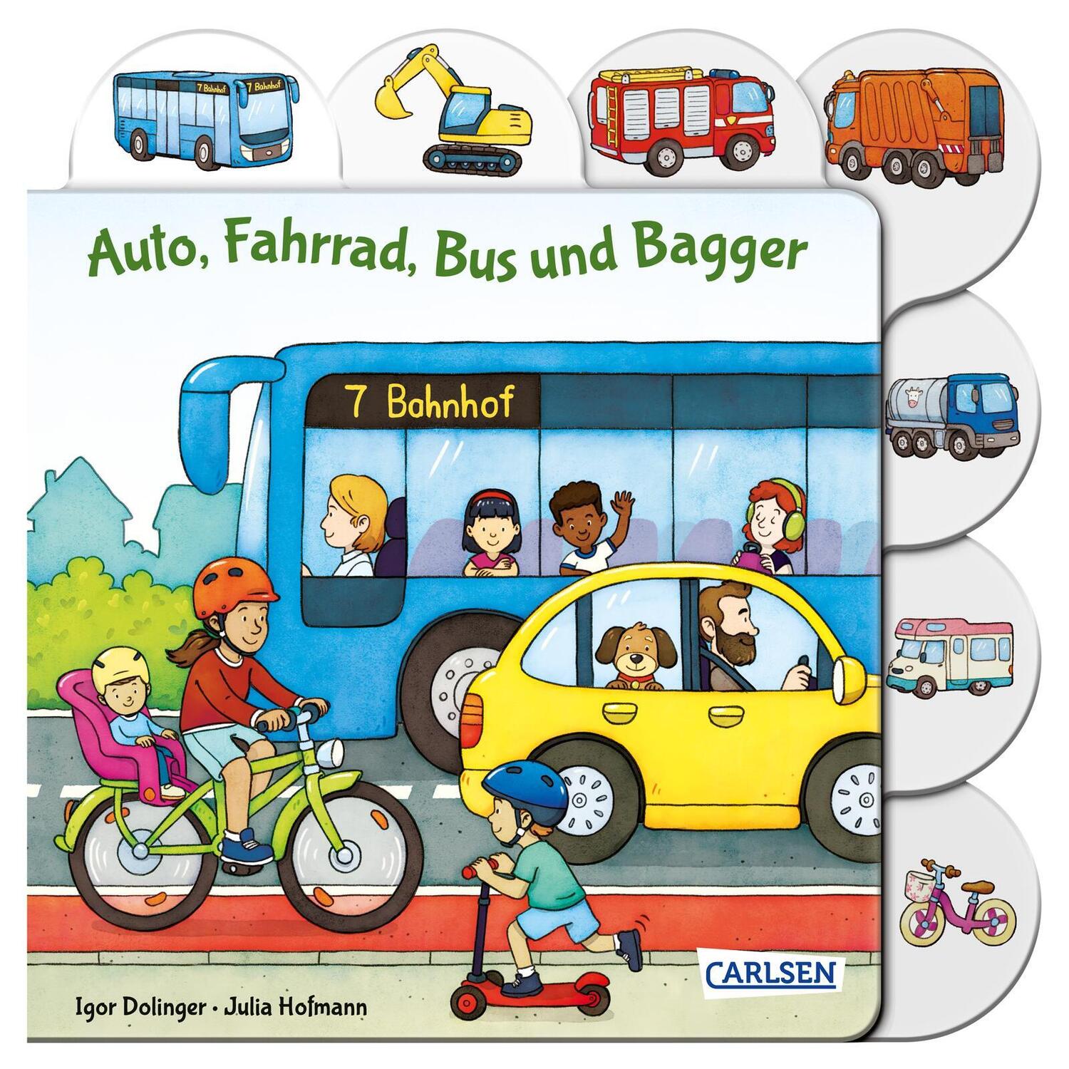 Cover: 9783551173065 | Auto, Fahrrad, Bus und Bagger | Erstes Fahrzeugbuch für Kleine ab 1