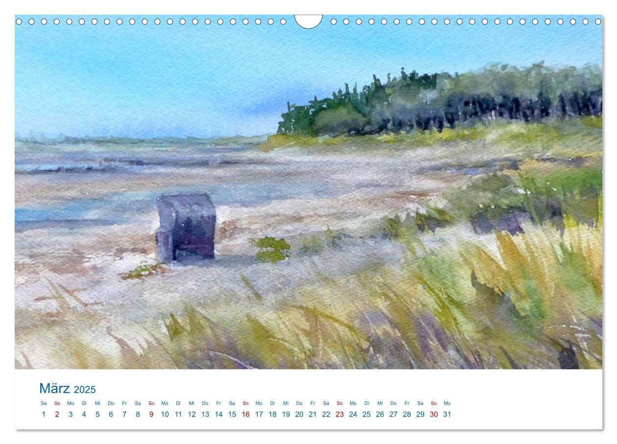 Bild: 9783457146668 | Föhr - Aquarelle (Wandkalender 2025 DIN A3 quer), CALVENDO...