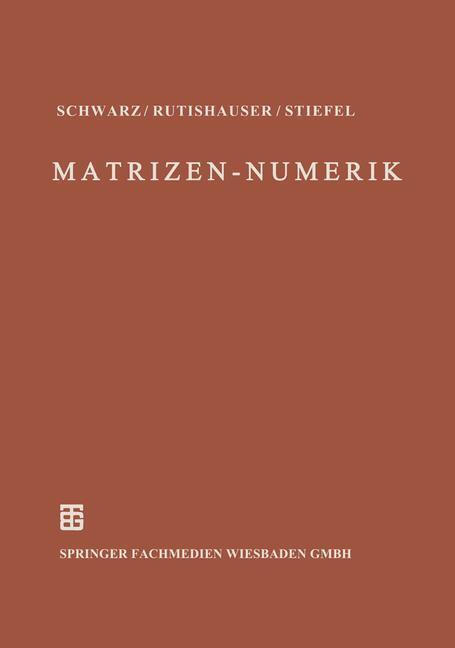 Cover: 9783519123118 | Numerik symmetrischer Matrizen | H. R. Schwarz | Taschenbuch | 263 S.