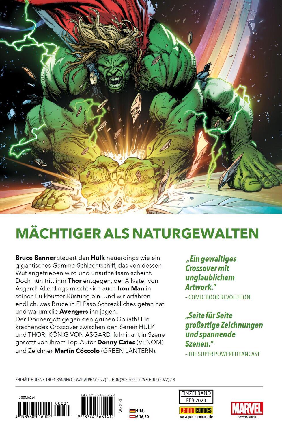 Rückseite: 9783741631412 | Hulk vs. Thor: Banner und Donner | Donny Cates (u. a.) | Taschenbuch