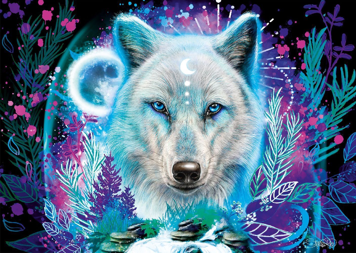 Bild: 4001504585150 | Neon Arktis-Wolf | Puzzle Sheena Pike 1.000 Teile | Spiel | Schachtel